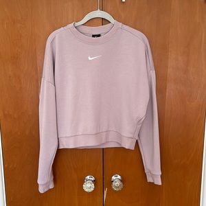 Nike dry fit womens cropped hoodie blush pink open back